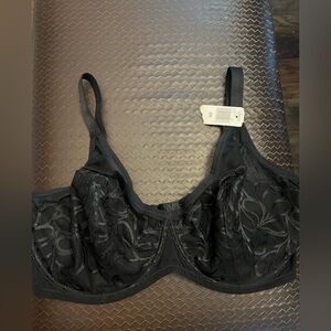 Paramour Elegant Black Lace Bra 42H NEW